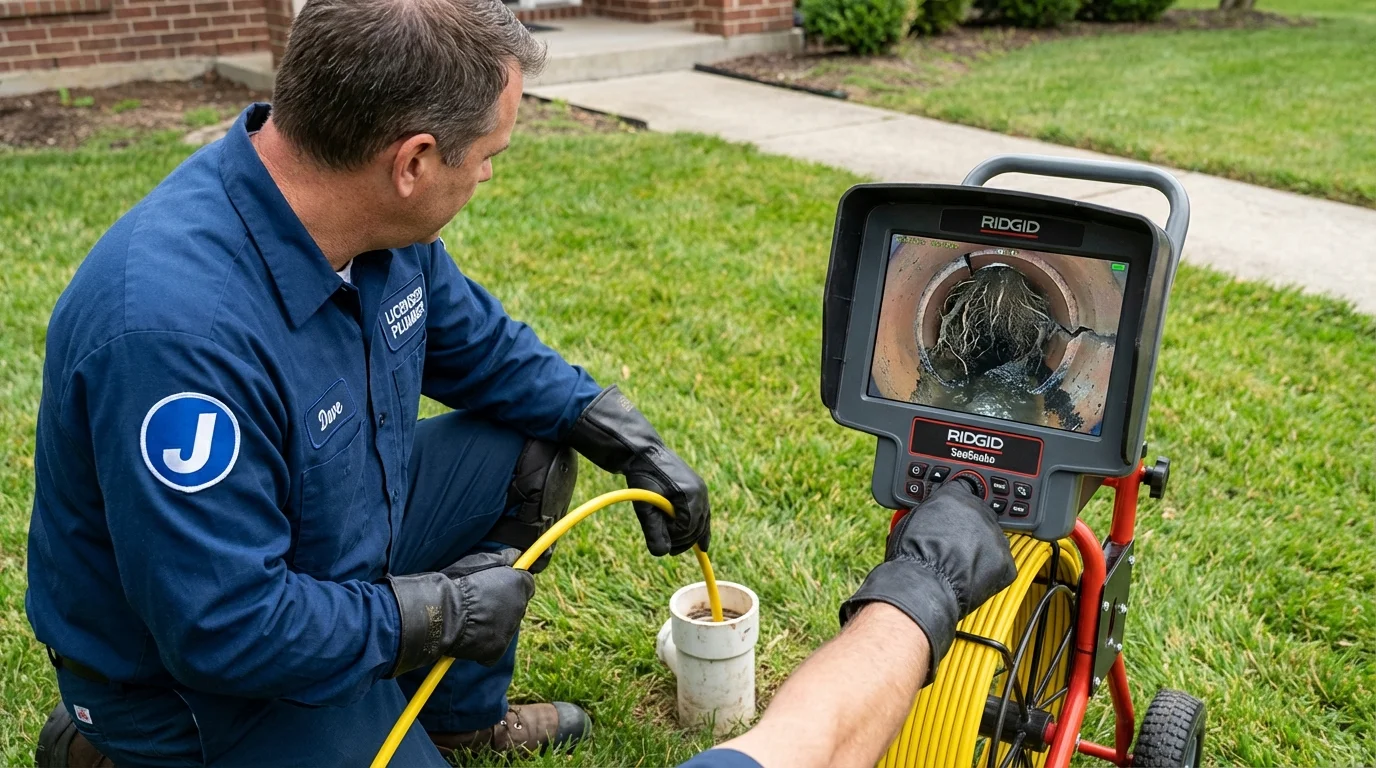 Sewer camera inspection being performed by Johns Plumbing LLC in Eastchester